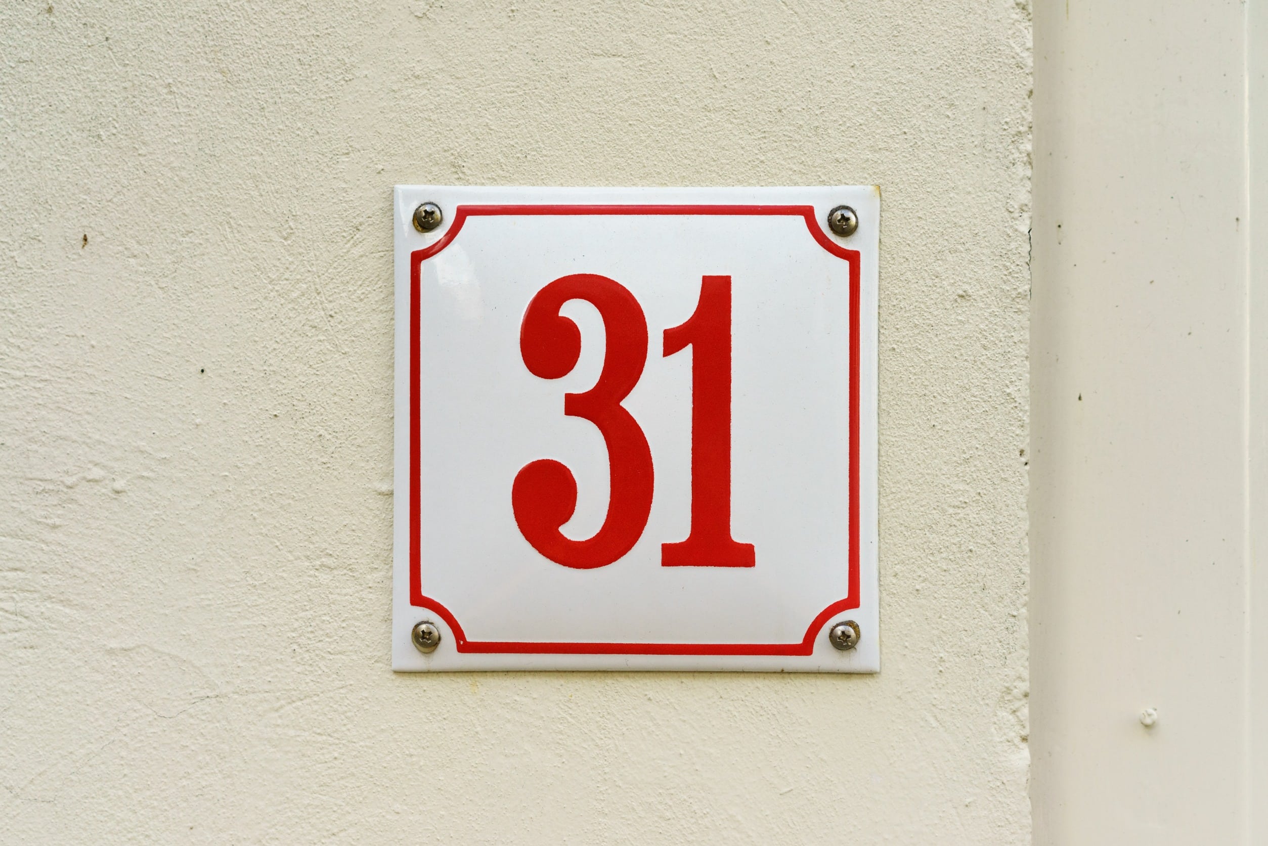plaque de numéro